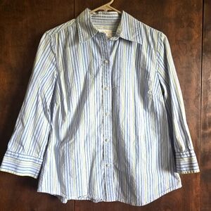 IZOD Striped Button Down Shirt, M